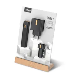 پکیج شارژ دیواری شارژر فندکی و پاوربانک الدینیو LDNIO CC200