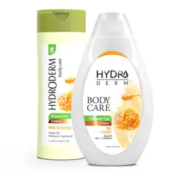 شامپو بدن کرمی هیدرودرم با رایحه شیر و عسل