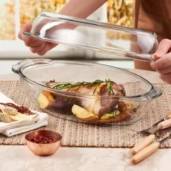 تابه پیرکس دو طرفه بیضی بورجام پاشاباغچه کد 59022