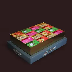 گز لقمه عسلی و ترنجبينی 42% مغز پسته آرباکو (جعبه سفارتی طرح پوست ماری)