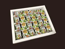 گز لقمه عسلی و ترنجبينی میوه ای 28% میوه خشک (توت فرنگی ،هلوزعفرانی،کیوی) + 10% مغز پسته و عسل آرباکو