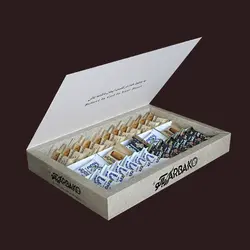 گز لقمه عسلی و ترنجبينی 50% مغز پسته آرباکو (جعبه کلاسیک طرح کوروش)