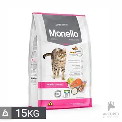 غذای خشک گربه مونلو میکس ماهی سالمون و مرغ - Monello Mix وزن 15 کیلوگرم