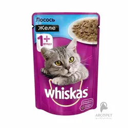 پوچ گربه ویسکاس با طعم سالمون در ژله 85 گرمی