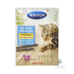 تشویقی مدادی گربه وینستون با طعم مرغ و جگر و علف 10 عددی