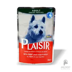 پوچ سگ پلایزر با طعم گوشت گوساله و سبزیجات 100 گرمی