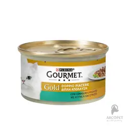 کنسرو گربه گورمت گلد با طعم خرگوش و جگر 85 گرمی