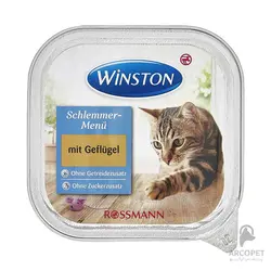 کنسرو گربه وینستون با طعم مرغ 100 گرمی