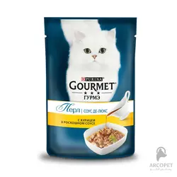پوچ گربه گورمت با طعم گوشت مرغ 85 گرمی