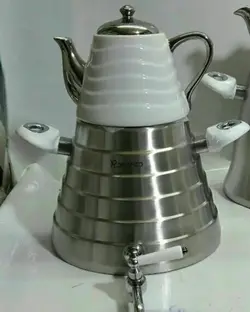 کتری استیل و قوری چینی