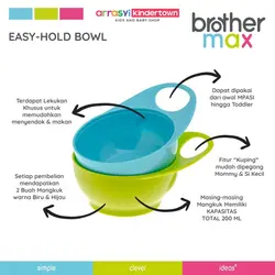 کاسه کودک برادر مکس مدل Easy Hold Bowls بسته 2 عددی brother max