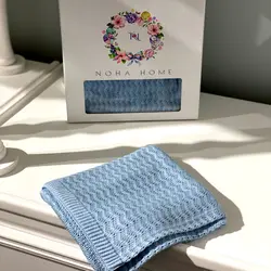 پتوی نوزاد - طرح پودینه رنگ آبی NOHA