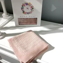 پتوی نوزاد - طرح پودینه رنگ صورتی NOHA