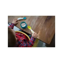 ست 2 عددی قاشق چنگال سیلیکونی نرم ب آ با Beaba Second Stage Ergonomic Cutlery Set of 2