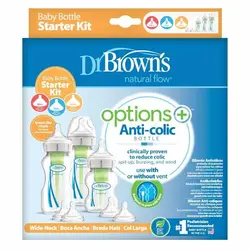 ست آغازین شیشه شیر طلقی پهن آپشن پلاس دکتر براونز Dr Browns