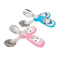 قاشق چنگال استیل ضد زنگ نوبی Nuby Stainless Steel Training Cutlery