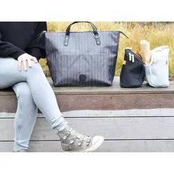 کیف لوازم سانتن زغالی طرحدار پاکاپاد Pacapod Saunton Charcoal Herringbone