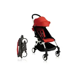 کالسکه یویو پلاس بیبی زن فریم سفید با کیت پارچه قرمز Babyzen Yoyo+ Pushchair Red