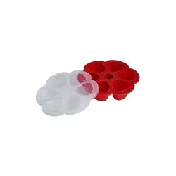 محفظه غذا 6 وعده ای قرمز Béaba Multiportions™ 3oz Silicone Tray
