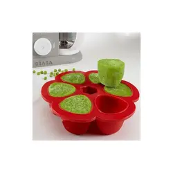 محفظه غذا 6 وعده ای قرمز Béaba Multiportions™ 3oz Silicone Tray