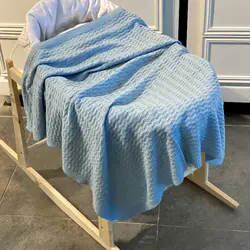 پتوی نوزاد - طرح پودینه رنگ آبی NOHA