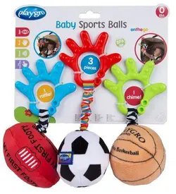 آویز کالسکه و کریر سه عددی طرح توپ پلی گرو Playgro