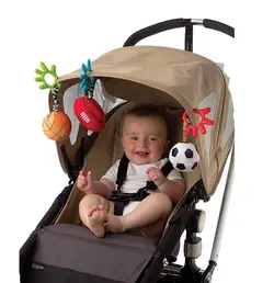 آویز کالسکه و کریر سه عددی طرح توپ پلی گرو Playgro