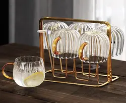 ماگ کدو پیرکس دسته طلایی