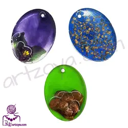 پک سه تایی پلاک آویز رزینی طبیعت - آرت زویا - فروش و آموزش