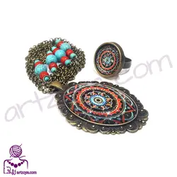 نیم ست آیدا - آرت زویا - فروش و آموزش دست‌سازه‌های هنری