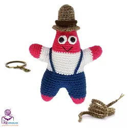 عروسک پاتریک قلاب بافی - آرت زویا - فروش و آموزش دست‌سازه‌ها