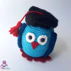 عروسک جغد کوچک قلاب بافی مدل 1 - آرت زویا - فروش و آموزش