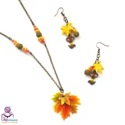 نیم ست پاییزی دلبر رومانتویی و گوشواره - آرت زویا -فروش