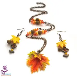 نیم ست پاییزی دلبر رومانتویی و گوشواره - آرت زویا -فروش