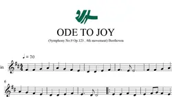 015-1 | نت ویولن تم اصلی سمفونی 9 بتهون - ODE TO JOY