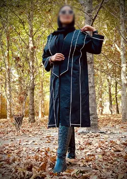 مانتو بارونی بلند مغزی دوزی