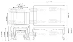 میز جلو مبلی و عسلی ونیز کد 249