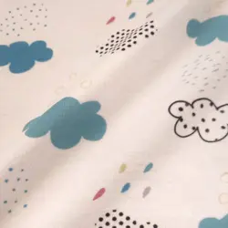 خرید و قیمت پارچه تریکو دورو پنبه ترکیبی طرح ابر و بارون - دورو طرحدار | بافت مارت