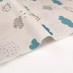 خرید و قیمت پارچه تریکو دورو پنبه ترکیبی طرح ابر و بارون - دورو طرحدار | بافت مارت