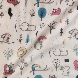 خرید و قیمت تریکو دورو طرح فانتزی حیوانات کد 4011109 - دورو طرحدار | بافت مارت