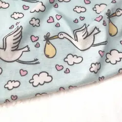 مشاهده و خرید پارچه تریکو دورو طرح لک لک و نوزادکد 4021039 | بافت مارت