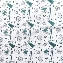 پارچه روپوش دندانپزشکی طرح دندان و خمیردندان