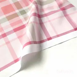 پارچه تترون چهارخونه تم سرخابی تترکس | بافت مارت