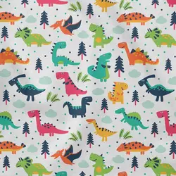 پارچه یکرو نخ پنبه لایکرا تیشرتی طرح دایناسور | بافت مارت