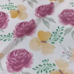 پارچه تریکو گلدار آبرنگی نخ پنبه یکرو کشی - تریکو کشی | بافت مارت