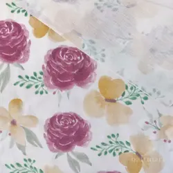 پارچه تریکو گلدار آبرنگی نخ پنبه یکرو کشی - تریکو کشی | بافت مارت