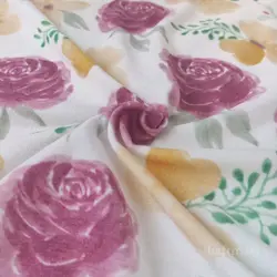 پارچه تریکو گلدار آبرنگی نخ پنبه یکرو کشی - تریکو کشی | بافت مارت