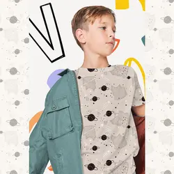 تریکو پنبه ترکیبی الاستان یکرو کشی طرح کهکشان و ستاره | بافت مارت