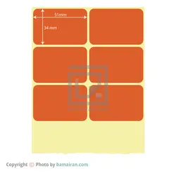 لیبل PVC نارنجی 51*34 رول 3000 عددی