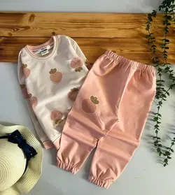 بلوز و شلوار توت فرنگی نگین دار